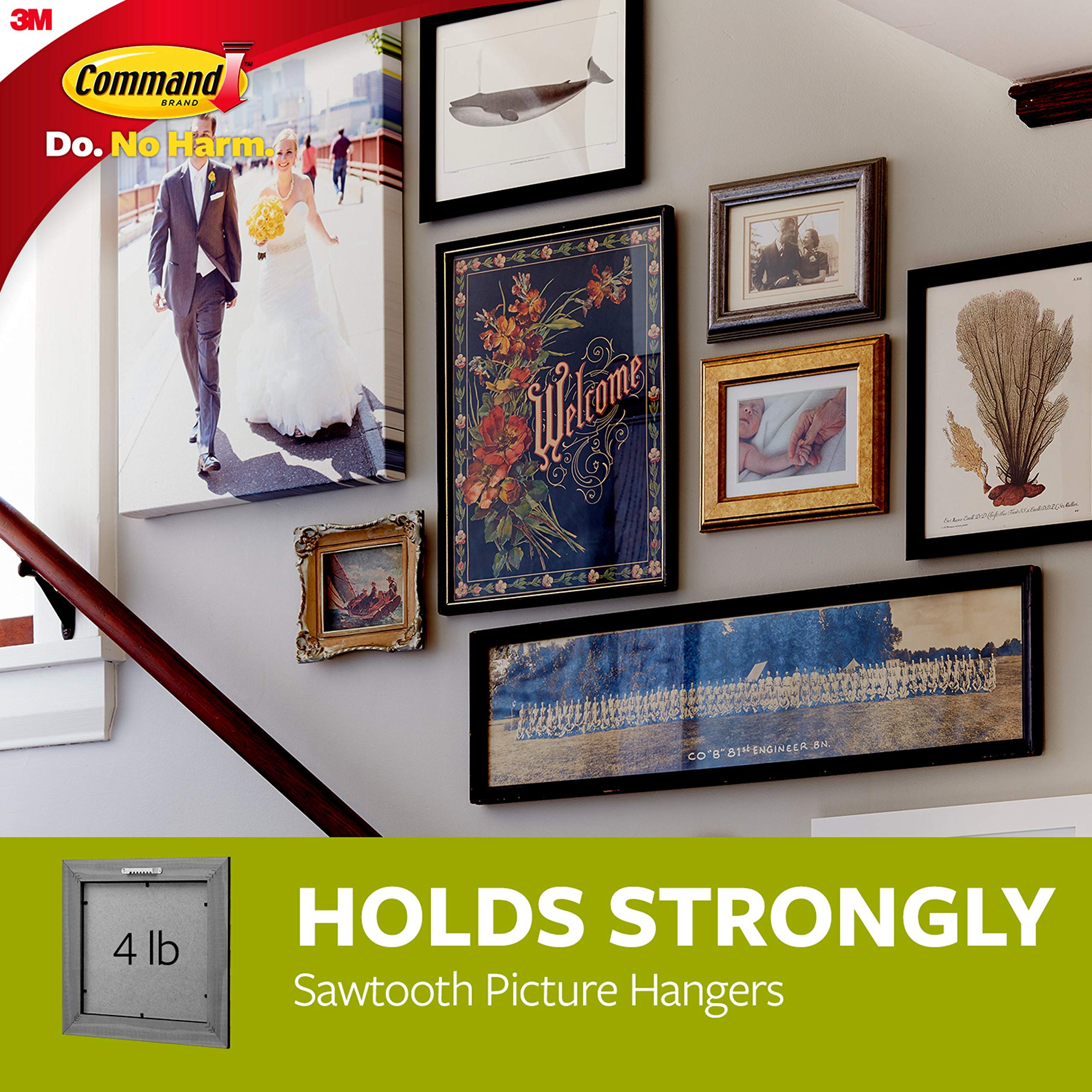 Command 10014485 Picture-Hanging Hooks, Large, White, 3 Count - Image 6